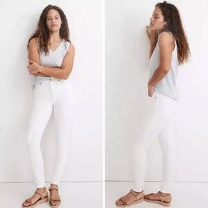 NEW Madewell‎ 10" High-Rise Skinny Jeans in Pure White, 24